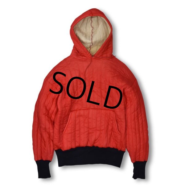 画像2: 60’s【ビンテージ】【2トーンキルティングパーカー】【赤×黒】【内側サーマル】  (2)