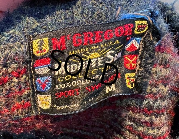 画像2: 70's ビンテージ【マクレガー】【McGREGOR】【アーガイル柄】Vネック【アクリルセーター】【サイズM】  (2)