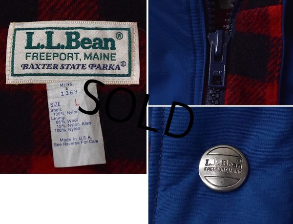 画像2: 80's【ビンテージ】【LLビーン】【L.L.bean】【青】赤×黒チェック【BAXTER STATE PARKA】バクスターステートパーカー【マウンテンパーカー】【サイズL】  (2)
