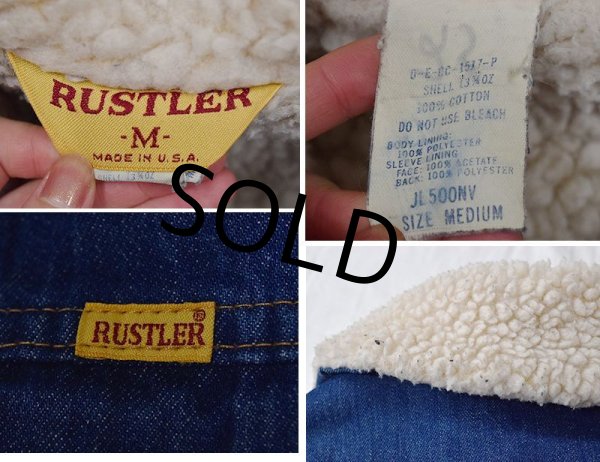 画像2: 70s~80s 【USA製】【ビンテージ】【RUSTLER】【デニムボアジャケット】【サイズM】  (2)
