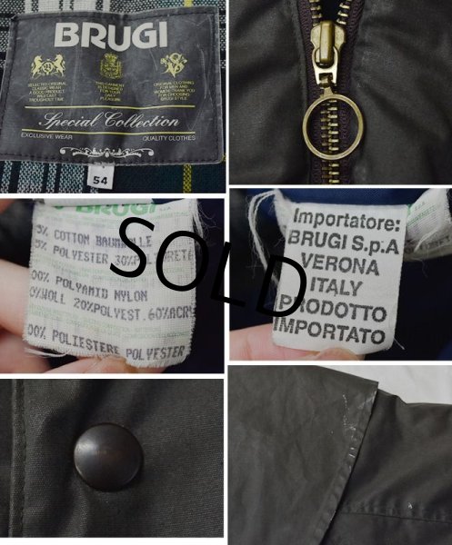 画像3: 【イタリー製？】【BRUGI】ブルージ【中綿入りオイルドジャケット】【サイズ54】ＸＬ程度  (3)