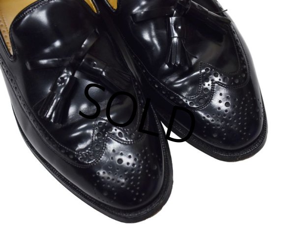 画像4: 【USA製】【ビンテージ】【ジョンストン&マーフィー】黒【タッセルローファー】メダリオン【8 1/2 D/B】【26.5cm程度】【スリッポン】  (4)