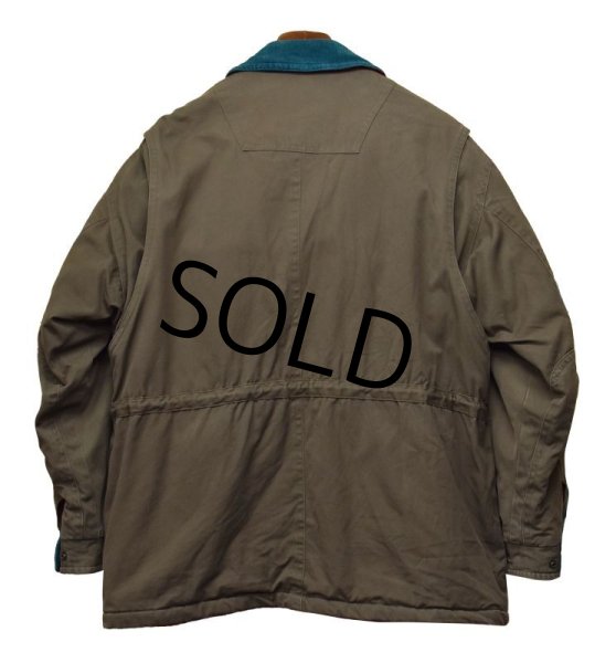 画像3: 80's~【ビンテージ】【Field&Stream】フィールドストリーム【こげ茶×エメラルド×エンジ】【中綿入り】ジャケット【サイズＬ】  (3)