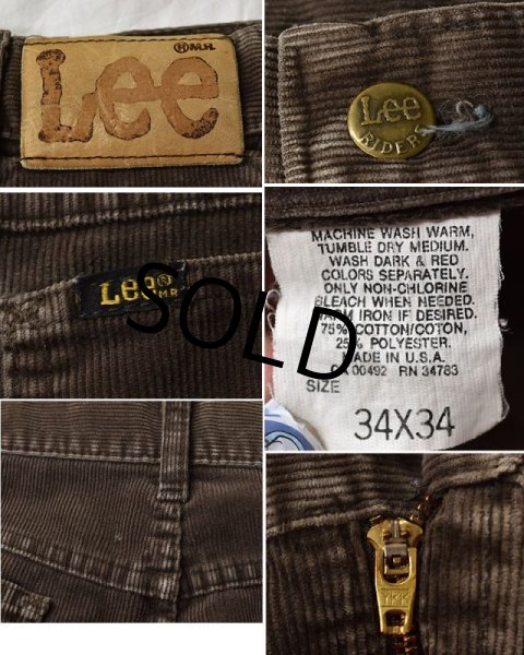 画像3: 【ビンテージ】【USA製】【Lee】【リー】【コーデュロイパンツ】【ダークブラウン】【34×34】  (3)
