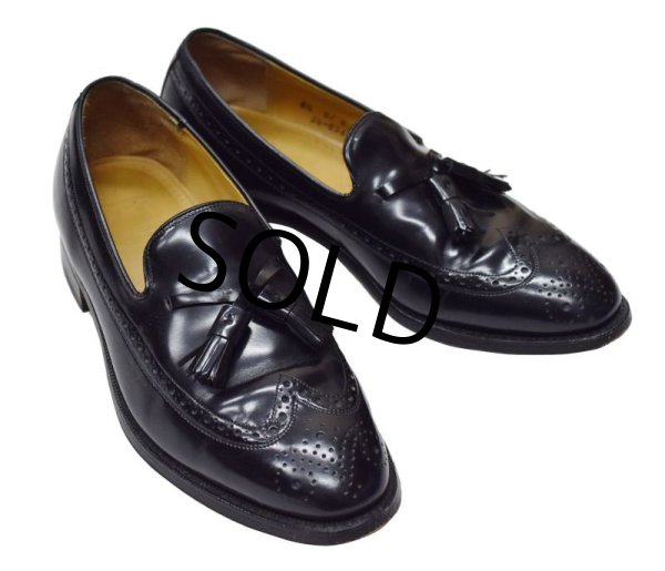 画像6: 【USA製】【ビンテージ】【ジョンストン&マーフィー】黒【タッセルローファー】メダリオン【8 1/2 D/B】【26.5cm程度】【スリッポン】  (6)