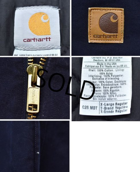 画像2: 【USA製】ビンテージ【carhartt】【カーハート】【紺】トラディショナルコート【キルティング裏地付き】【ダック地】【ワークジャケット】【サイズＸＬ】  (2)