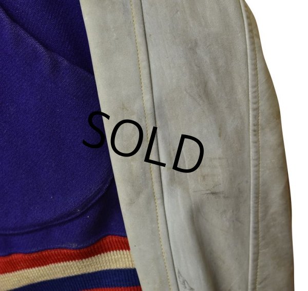 画像6: 【ビンテージ】【~50's】king o'shea【YMCA】メルトン×レザー【ボタンスタジャン】  (6)