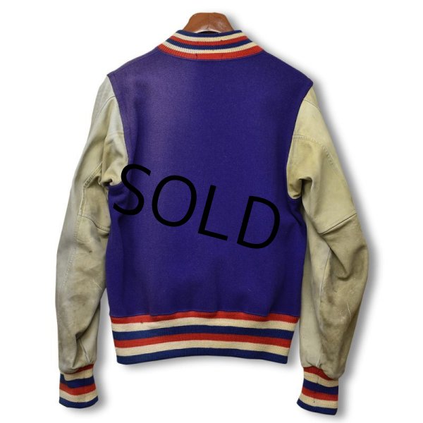 画像4: 【ビンテージ】【~50's】king o'shea【YMCA】メルトン×レザー【ボタンスタジャン】  (4)