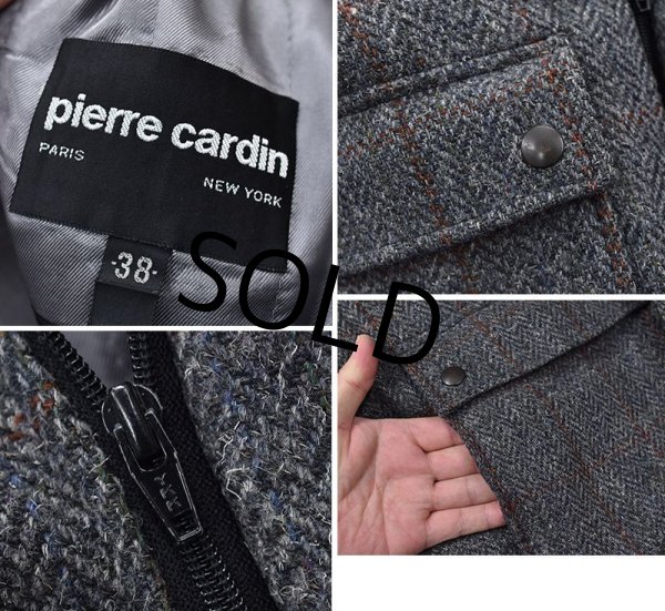 画像2: 【ビンテージ】【pierre cardin】ピエールカルダン【ツイードウールブルゾン】【比翼仕立て】ウールジャケット【サイズ３８】  (2)