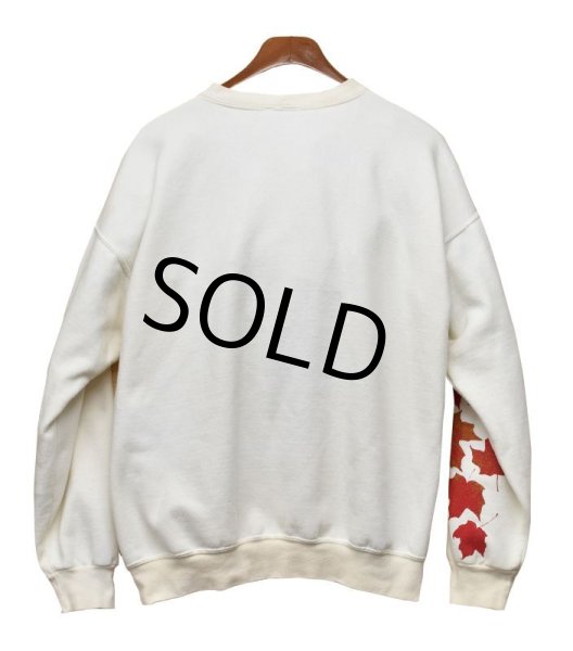 画像3: 90s【USA製】ビンテージ【AJ SPORTSWEAR】【白×赤系】【落ち葉】【カエデ】【スウェット】【サイズL】  (3)