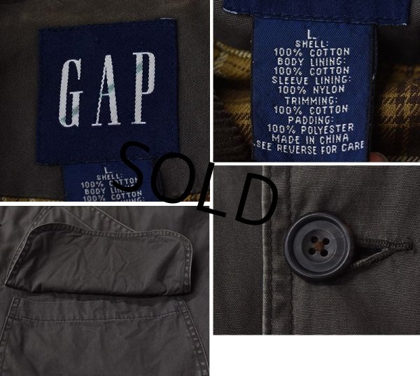 画像2: 【ビンテージ】【オールドギャップ】【GAP】【中綿入り】【襟コーデュロイ】【裏チェック柄×キルティング地】【ハンティングジャケット】【サイズＬ】 (2)