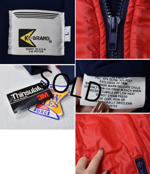 画像2: 90's【USA製】【デッドストック】【ビンテージ】【K-BRAND】【赤×紺】【裏フリース】【ブルゾン】【サイズL】  (2)