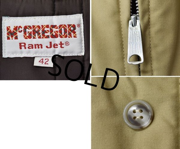 画像2: 70's【USA製】【ビンテージ】マクレガー【RAM JET】【ラムジェット】【ベージュ】ブルゾン【ファラオジャケット】【サイズ４２】  (2)