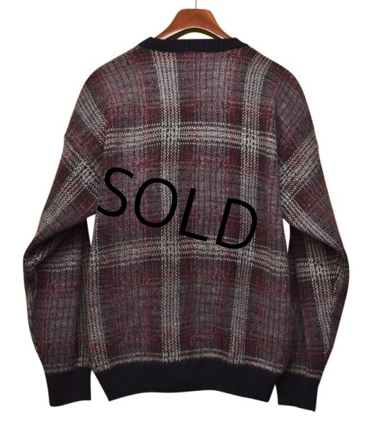 画像3: 【ビンテージ】【ヴァンヒューゼン】【VAN HEUSEN】【チェック柄】【アクリルカーディガン】【サイズM】  (3)