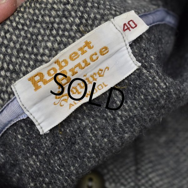 画像2: ~60's ビンテージ【ロバートブルース】ROBERT BRUCE【霜降りグレー】【ウールカーディガン】【S程度】  (2)