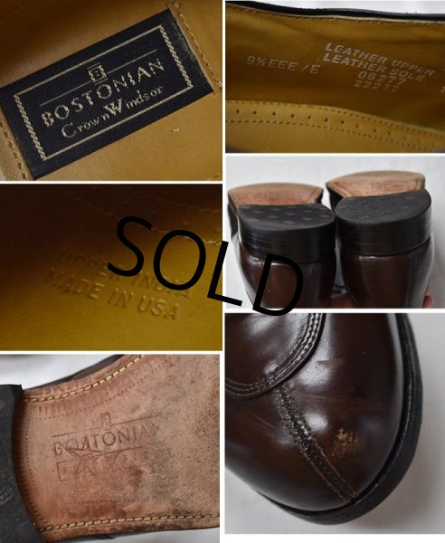 画像2: USA製【ビンテージ】【ボストニアン】【BOSTONIAN】【ブラウン】【Uチップ】【モカシン】【レザーシューズ】【9 1/2 EEE】【27.5cm程度】  (2)