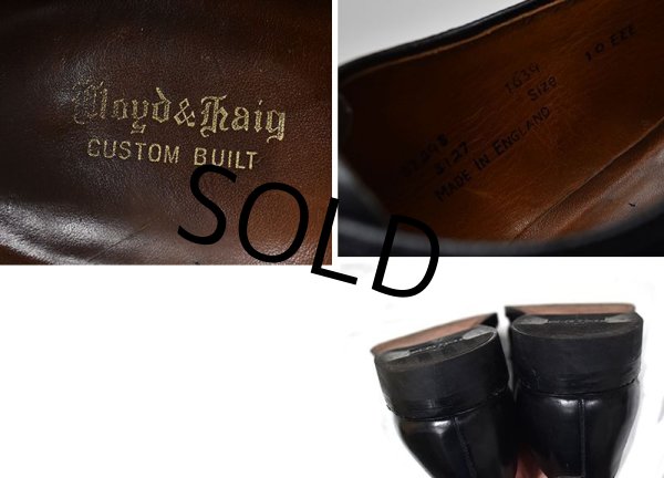 画像2: 【ビンテージ】【イングランド製】【Lloyd & Haig】ロイドアンドヘイグ【黒】【プレーントゥシューズ】【10 EEE】  (2)