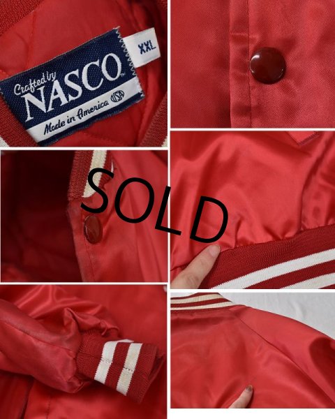 画像3: 【USA製】【ビンテージ】【NASCO】【TAYLOR PIRATES】赤【サテンスタジャン】【サイズXXL】  (3)