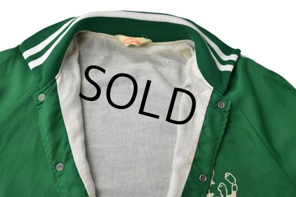 画像4: 【80s】【ビンテージ】【South Side Irish】緑【ナイロンスタジャン】【サイズS】  (4)