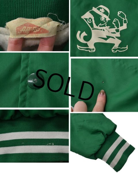 画像2: 【80s】【ビンテージ】【South Side Irish】緑【ナイロンスタジャン】【サイズS】  (2)