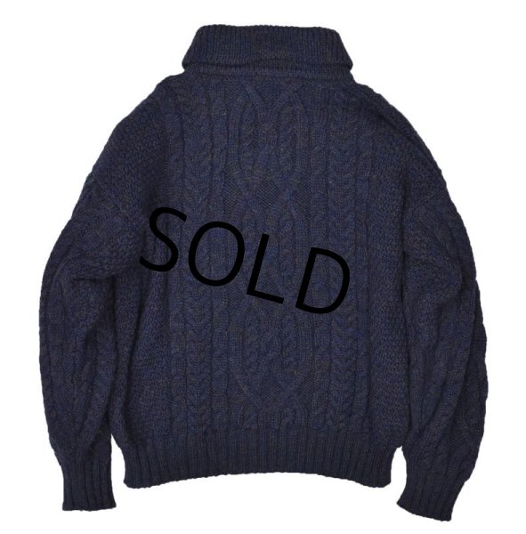 画像3: 【L.L.bean】アイルランド製【LLビーン】L.L Bean【紺】【ショールカラー】【アランセーター】【サイズL】  (3)