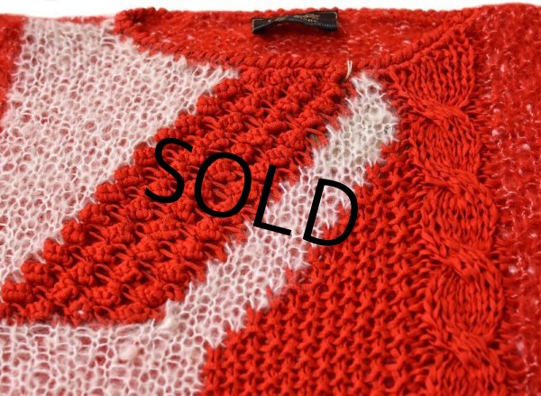 画像3: 【ほぼ未使用】ビンテージ【イタリー製】【gi-effe】【赤×白】【セーター】【レディース古着】  (3)