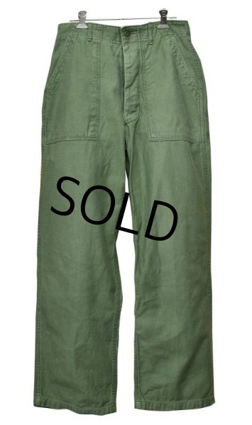 画像3: 60's【米軍実物】U.S.ARMY サイドアジャスター付き【平ボタン】ベイカーパンツ【ユーティリティパンツ】【OG107】【W30】  (3)