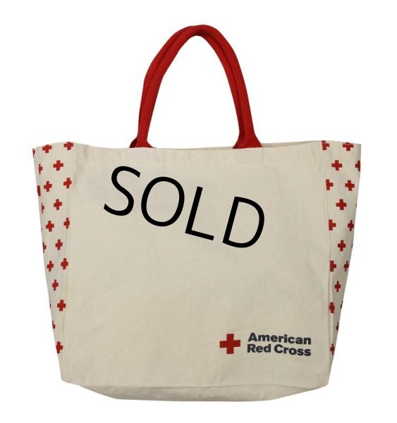 画像4: 【American Red Cross】【生成り】【赤十字柄】コットン【トートバッグ】【エコバッグ】  (4)