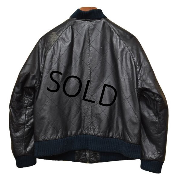 画像4: 【ビンテージ】【A Wear】レザーキルティング【黒】【レザーブルゾン】【レザージャケット】【レディース古着】【サイズM】  (4)