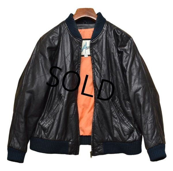 画像3: 【ビンテージ】【A Wear】レザーキルティング【黒】【レザーブルゾン】【レザージャケット】【レディース古着】【サイズM】  (3)