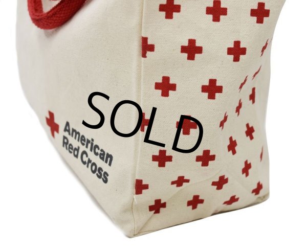 画像3: 【American Red Cross】【生成り】【赤十字柄】コットン【トートバッグ】【エコバッグ】  (3)