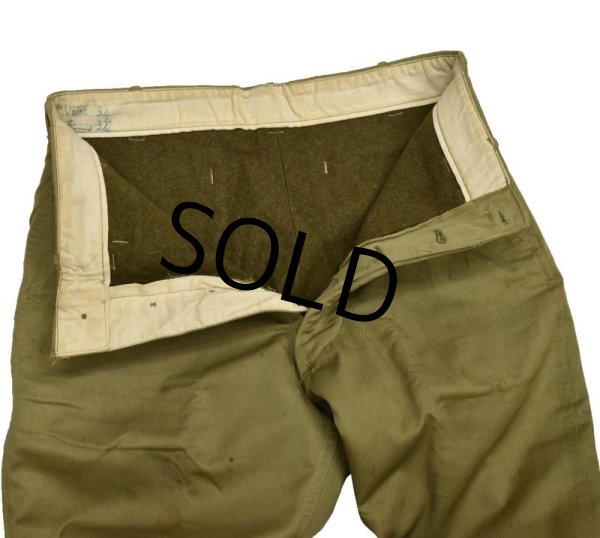 画像5: 40's【米軍実物】【ビンテージ】【U.S.ARMY】【M43】【ウール裏地付き】【チノパンツ】M-43【32x32】  (5)