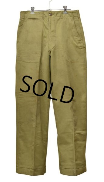 画像4: 40's【米軍実物】【ビンテージ】【U.S.ARMY】【M43】【ウール裏地付き】【チノパンツ】M-43【32x32】  (4)