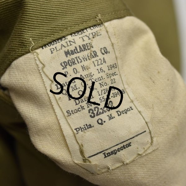 画像2: 40's【米軍実物】【ビンテージ】【U.S.ARMY】【M43】【ウール裏地付き】【チノパンツ】M-43【32x32】  (2)