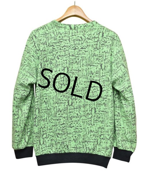 画像3: 【USA製】【ビンテージ】【黄緑×黒】【総柄】【スウェット】【サイズM】  (3)