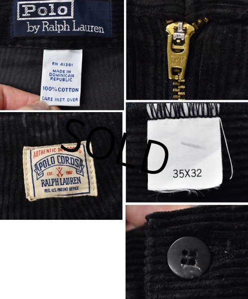 画像2: 大きいサイズ‼【ラルフローレン】POLO RALPH LAUREN【黒】ブラック【2タック】【コーデュロイパンツ】【35X32】  (2)