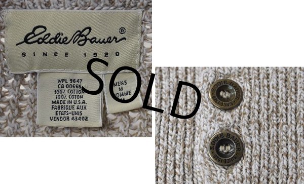 画像2: 【USA製】【ビンテージ】【エディーバウアー】オートミール【ヘンリーネック】【コットンセーター】【サイズＭ】  (2)