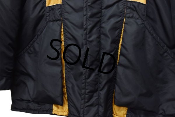 画像4: 【ビンテージ】コンマージップ【中綿入り】黒ｘ黄色【ナイロンジャケット】  (4)