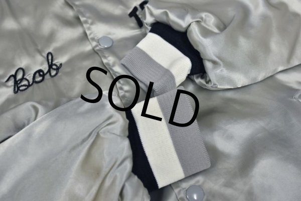 画像6: 80's【USA製】ビンテージ【Swingster】スウィングスター【シルバー】TRI-CITY MAJORS【中綿入り】【ナイロンジャケット】サテンブルゾン【サイズＭ】  (6)