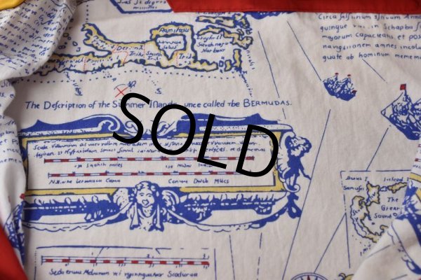 画像4: 【ビンテージ】【Davison’s of Bermuda】【黄×赤ライン】【裏地総柄】【コットンジャケット】【サイズＸＬ】  (4)