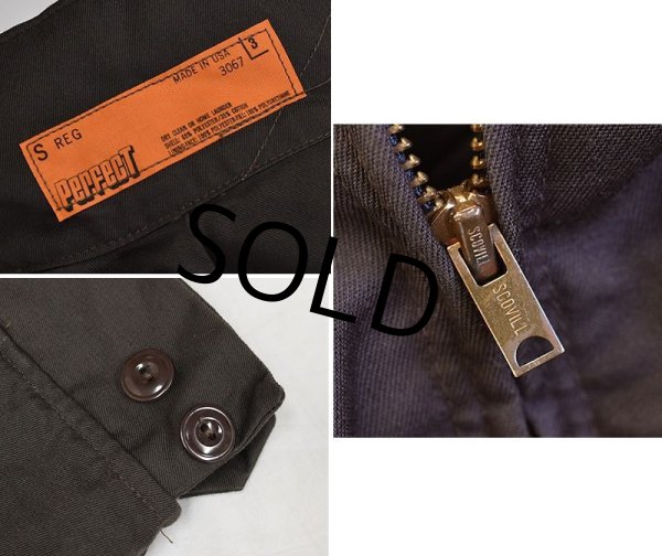 画像2: 90's USA製【ビンテージ】【Perfect】【ブラウン】【中綿入りワークジャケット】【ワッペン付き】ワークブルゾン【サイズS】   (2)