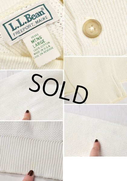 画像2: USA製【ビンテージ】【L.L.bean】【ＬＬビーン】【白】ホワイト【ヘンリーネック】【コットンセーター】【サイズL】  (2)