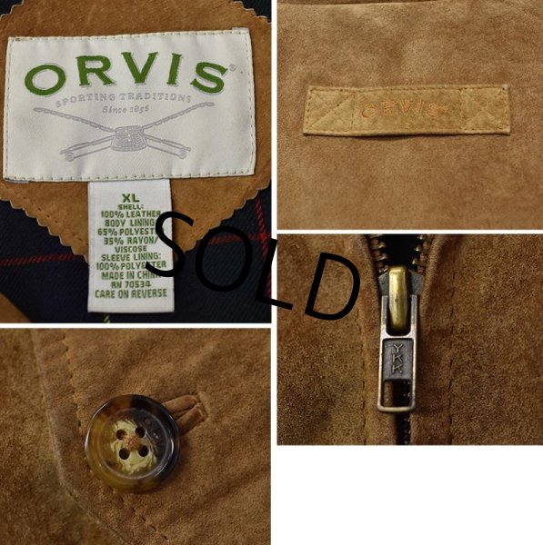 画像3: 【ビンテージ】ORVIS【オービス】【ブラウン】スエード【スウェードブルゾン】【スエードジャケット】【サイズXL】  (3)