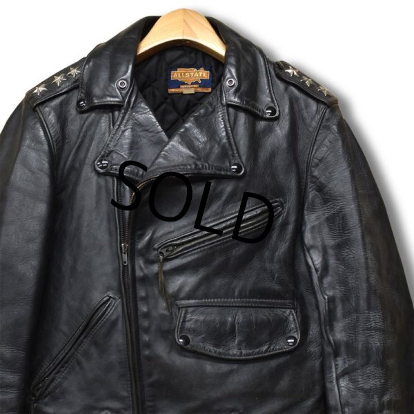 画像4: 50's【ビンテージ】【ALL STATE】オールステーツ　ホースハイド ２スター ライダース【HOUSEHIDE】【Wライダースジャケット】【サイズ38】  (4)