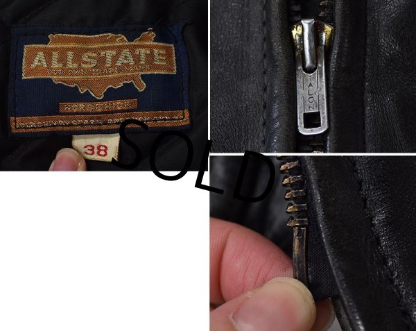 画像2: 50's【ビンテージ】【ALL STATE】オールステーツ　ホースハイド ２スター ライダース【HOUSEHIDE】【Wライダースジャケット】【サイズ38】  (2)