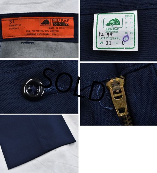 画像2: USA製【デッドストック】【ビンテージ】【RED KAP】レッドキャップ【紺】【ワークパンツ】【W31】  (2)