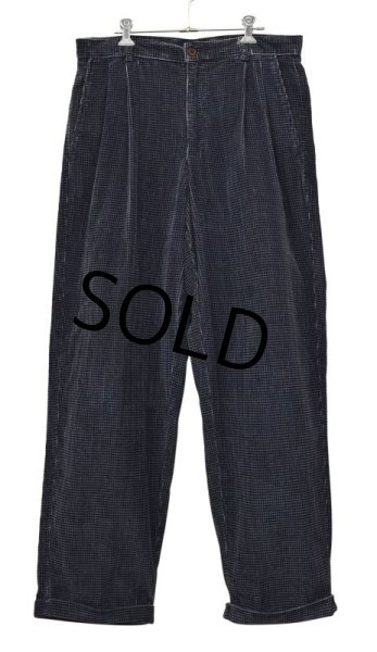 画像1: クレイボーン【claiborne】【紺】【２タック】【プリントコーデュロイ】【コーデュロイパンツ】【コーデュロイスラックス】【33R】  (1)