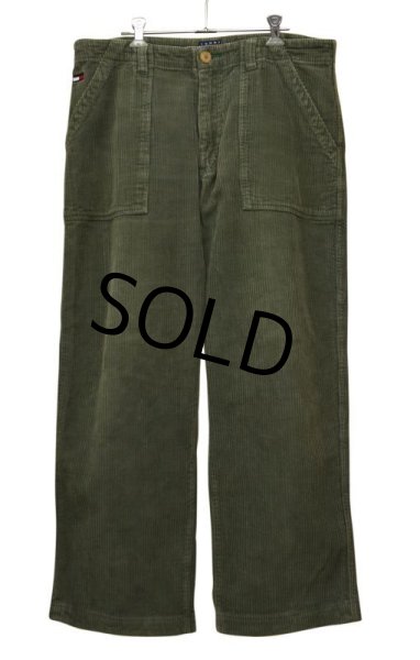 画像3: ビンテージ【トミージーンズ】【TOMMY JEANS】【モスグリーン】【ベイカーパンツ風】【コーデュロイパンツ】【34×32】  (3)