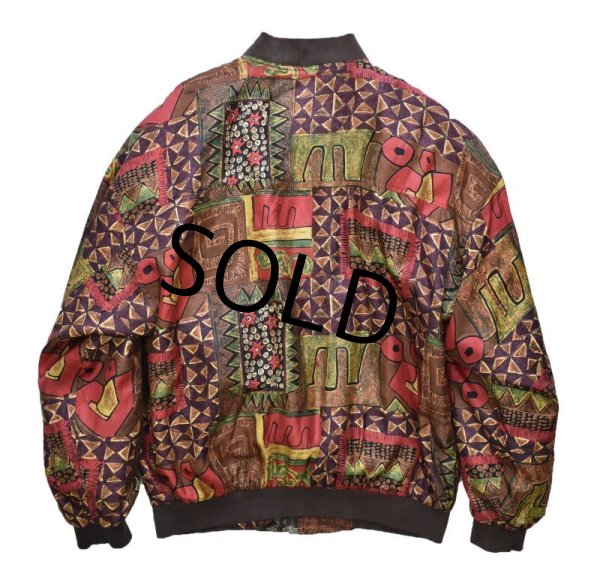 画像3: 【ビンテージ】【HONORS】【総柄】【シルクブルゾン】シルクジャケット【サイズM】  (3)