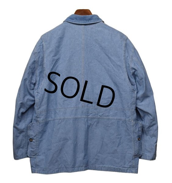 画像4: 90's【ビンテージ】AE【アメリカンイーグル】【リバーシブルジャケット】【シャンブレー×青チェック柄】【ハンティング風】【リバーシブルコート】  (4)